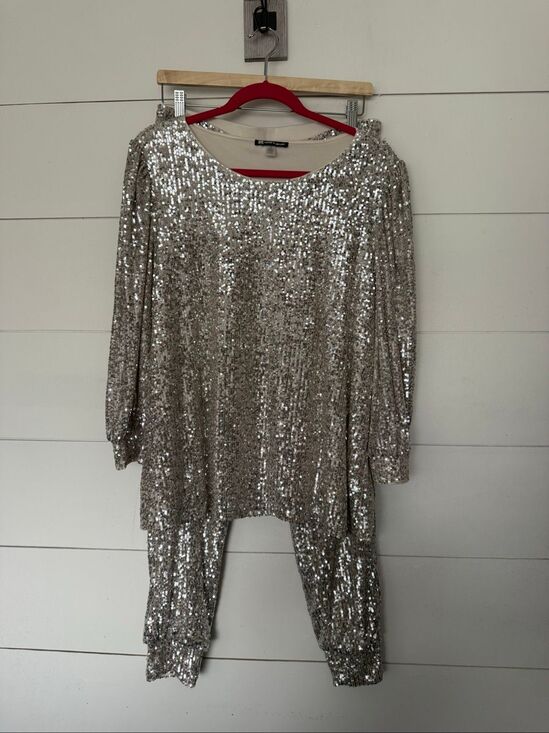 Cable & Gauge Other - Cable & Gauge Women’s 2X Sequin 2 Piece Plus Size Outfit Set